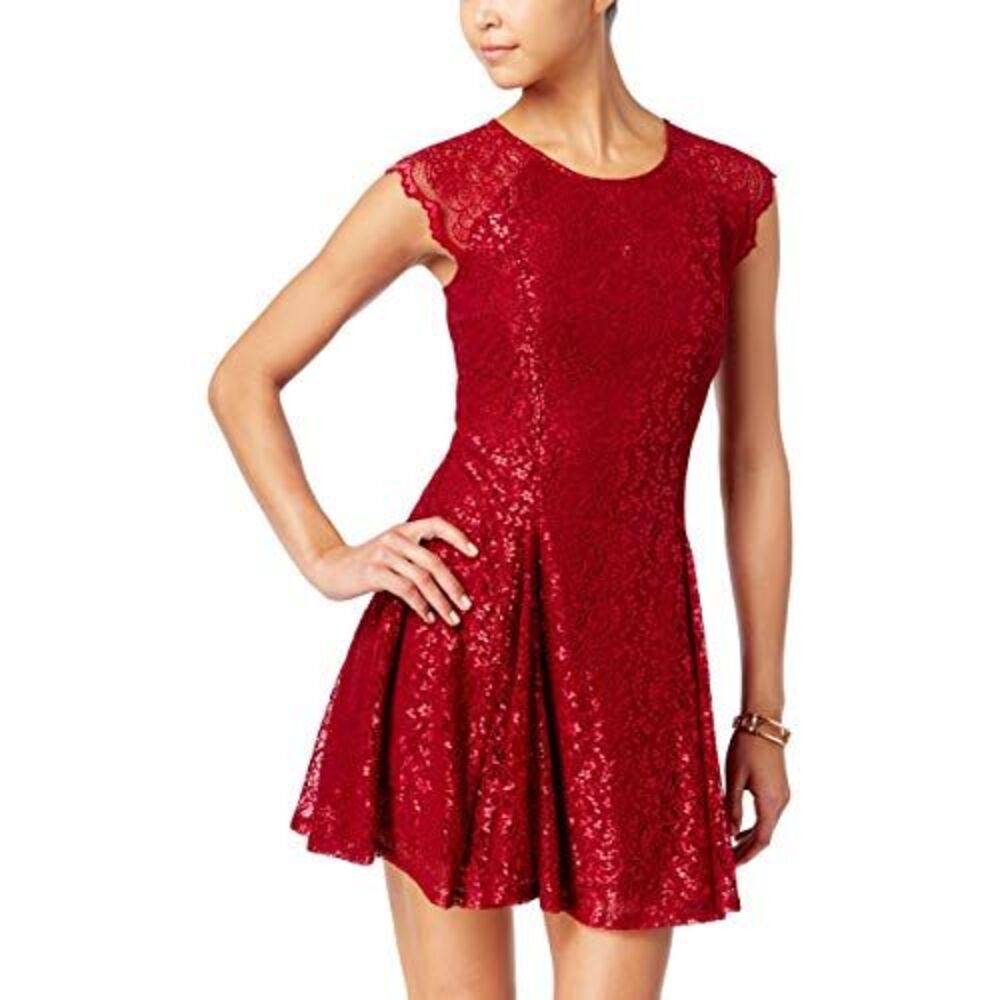 City Studios Juniors Lace Fit Flare Dress